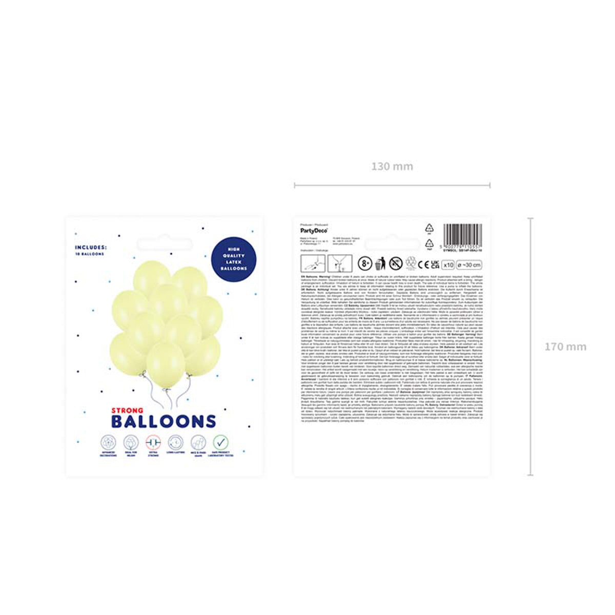 das-kost-mland-uni-pastell-luftballon-30-cm-hellgelb-10-stk image 2