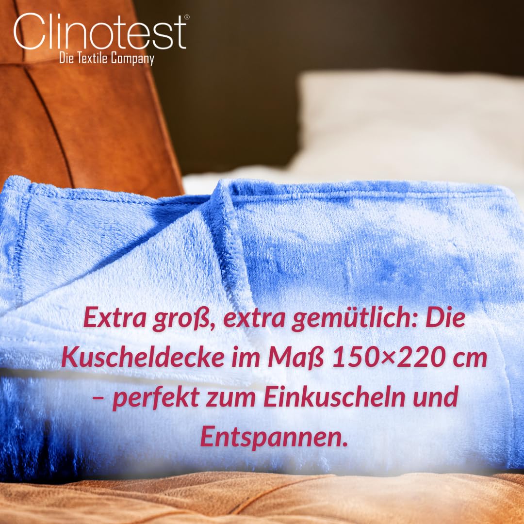 clinotest-bettwaren-kuscheldecke-150x220-blau-flauschig-polyester image 3