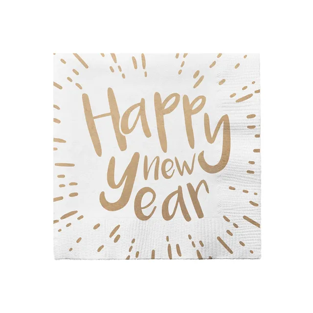 das-kost-mland-happy-new-year-servietten-33x33cm-wei-gold-20-st-ck image 1