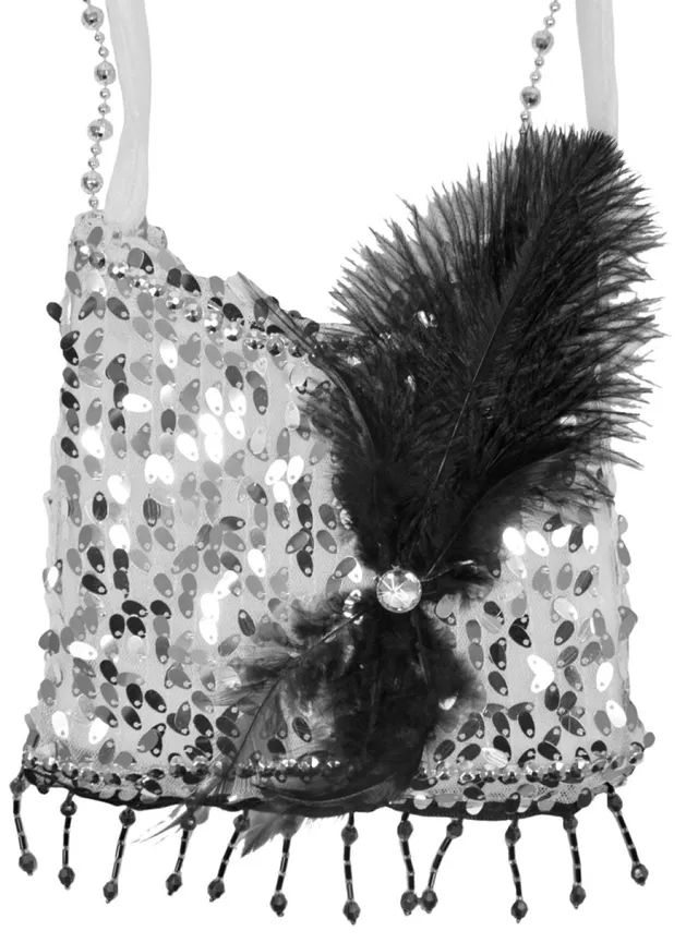 das-kost-mland-charleston-pailletten-handtasche-silber-20er image 1