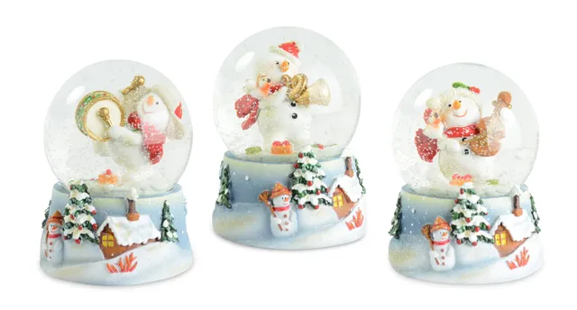 das-kost-mland-schneekugel-schneemann-instrument-glas-9-5-cm image 1