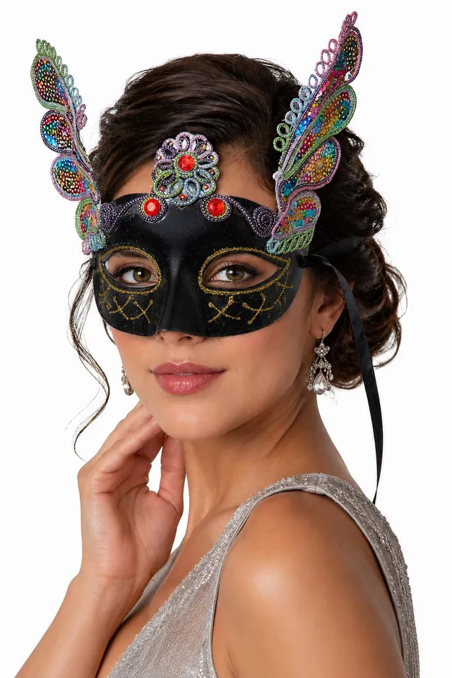 das-kost-mland-accessoires-augenmaske-florenz-schwarz-pailletten image 1