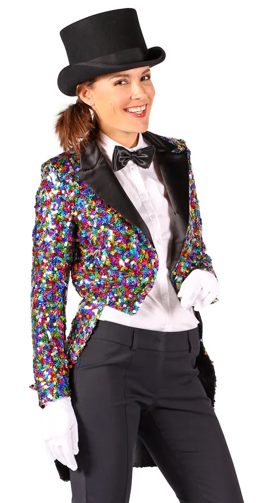 das-kost-mland-damen-glitzer-pailletten-frack-multicolor-m-show image 1