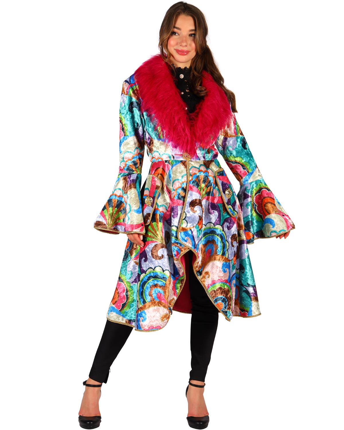 das-kost-mland-damen-karneval-jacke-blumenmuster-pink-fell image 4