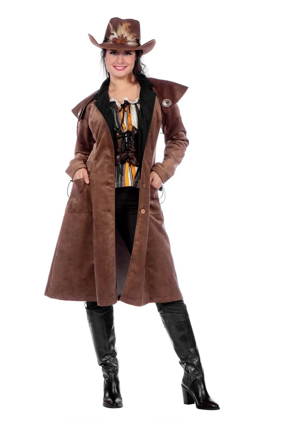 das-kost-mland-jane-western-mantel-damen-braun-cowgirl image 1