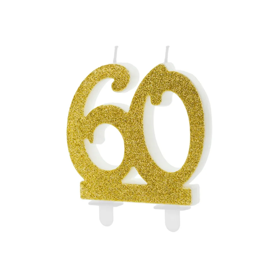 das-kost-mland-geburtstagskerze-glitter-gold-zahl-60-10cm image 1