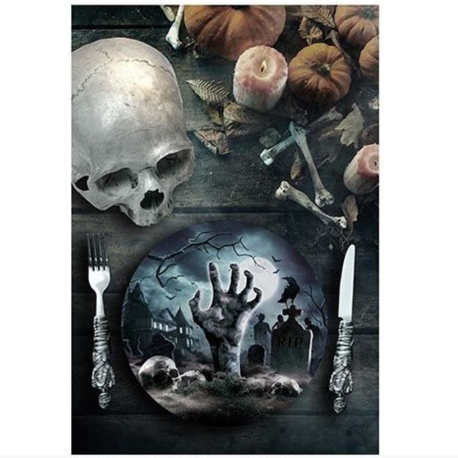 das-kost-mland-halloween-friedhof-pappteller-6-stk-23-cm image 2