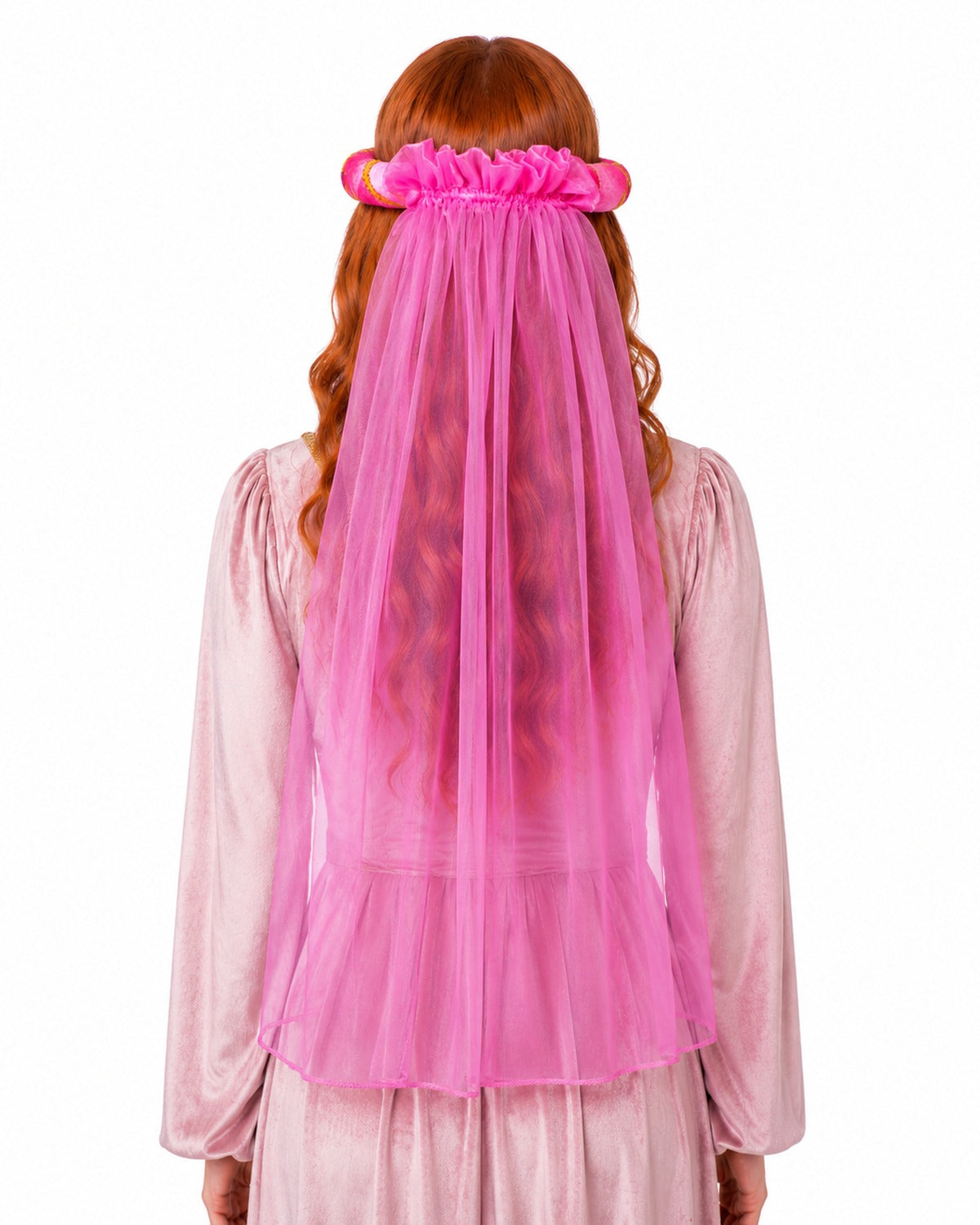 das-kost-mland-rosalin-mittelalter-haarband-schleier-haarreif-pink image 6