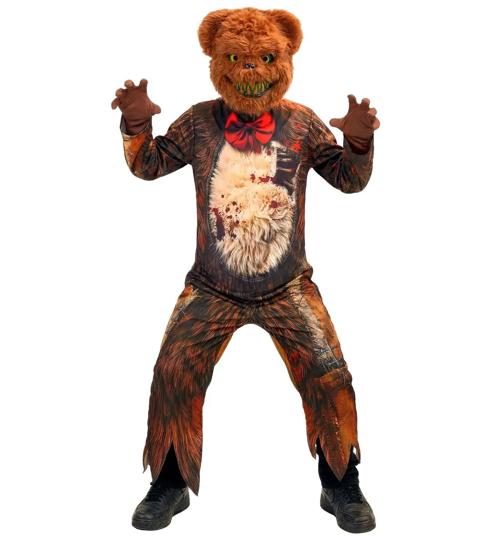 das-kost-mland-jungen-zombie-teddyb-r-kost-m-overall-maske-kinder image 1