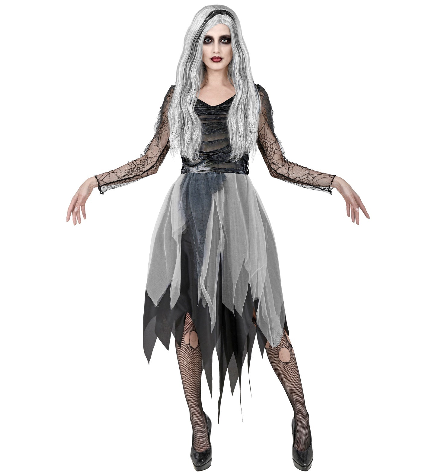 das-kost-mland-damen-ghostly-spirit-spinnenkleid-grau-gr-l image 2