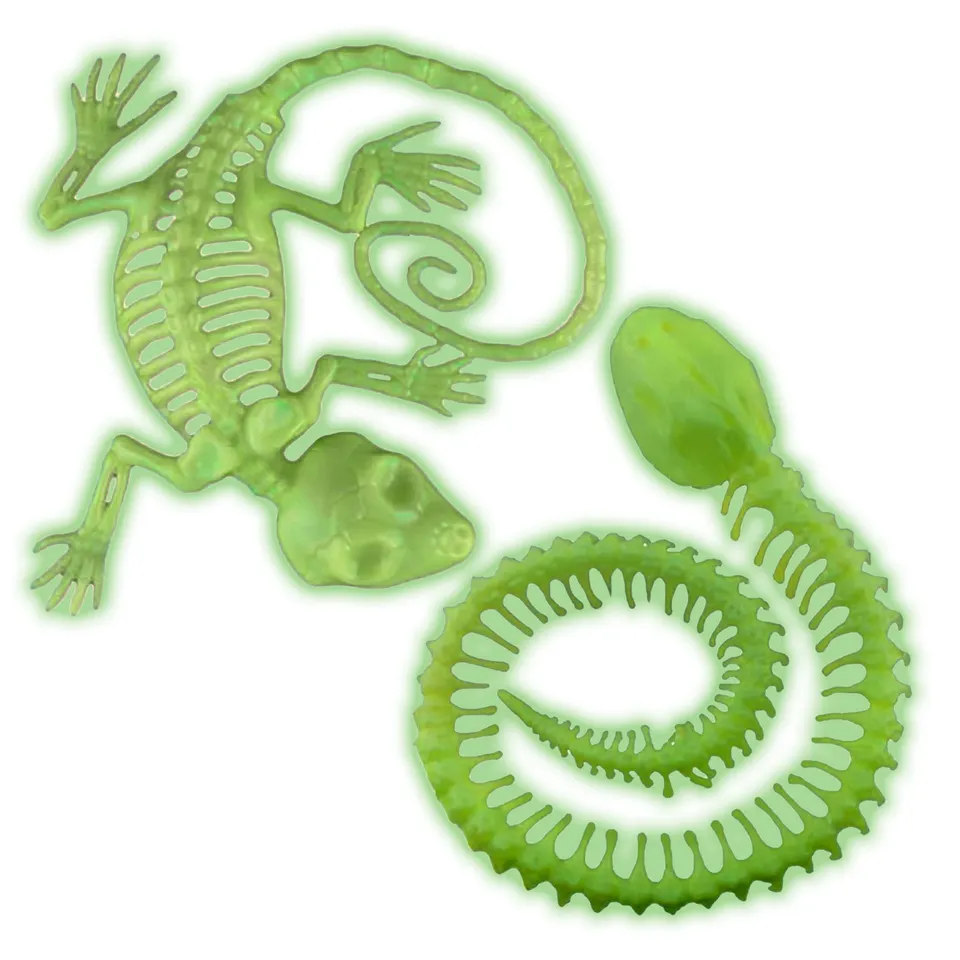 das-kost-mland-tier-skelett-gr-n-glow-in-the-dark-halloween image 1