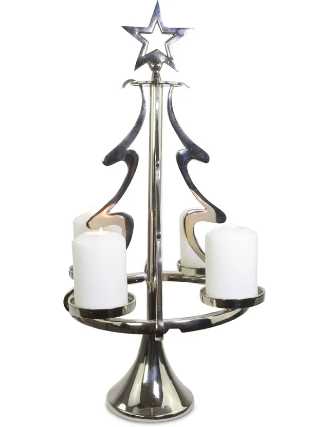 riffelmacher-kerzenst-nder-weihnachtsbaum-24171-silber-32x56cm-f-r-4-kerzen image 1