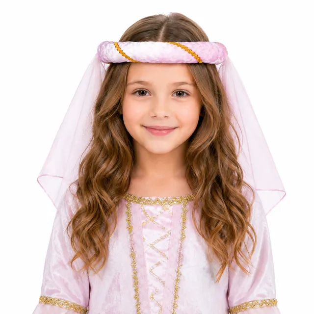 helena-mittelalter-haarband-rosa-mit-schleier-f-r-m-dchen image 1