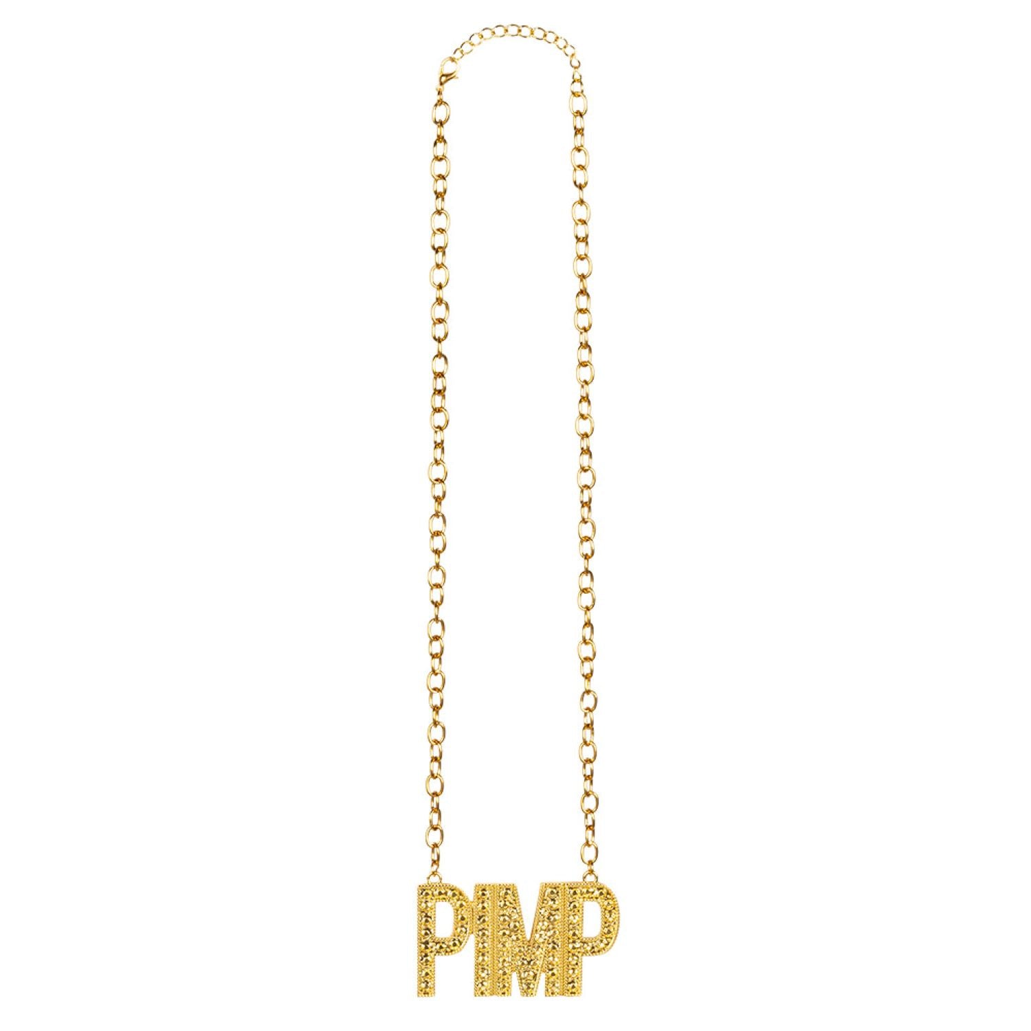 das-kost-mland-pimp-halskette-gold-mit-schriftzug image 2