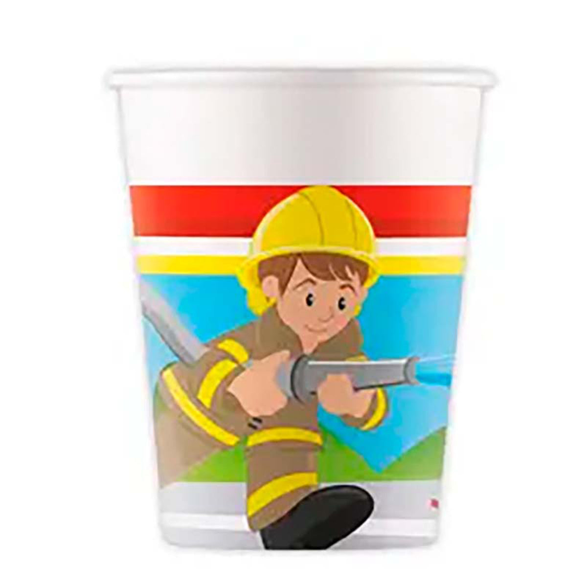 das-kost-mland-dekorationen-pappbecher-feuerwehr-200ml-8-stk-fsc image 1
