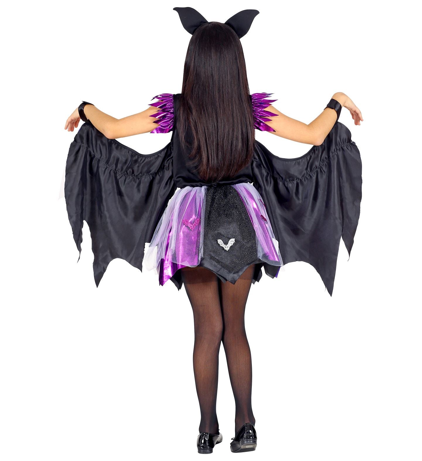 das-kost-mland-glitzer-fledermaus-kinderkost-m-schwarz-lila image 2