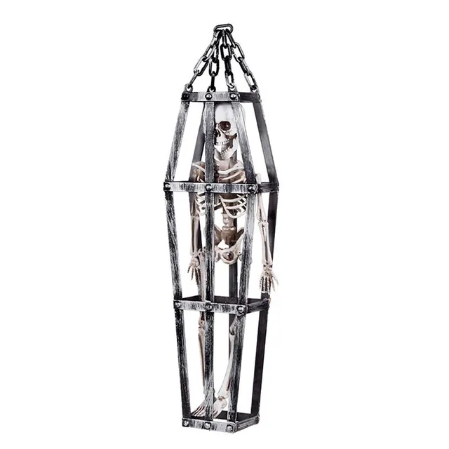 das-kost-mland-skelett-im-k-fig-h-ngefigur-50-cm-halloween image 1