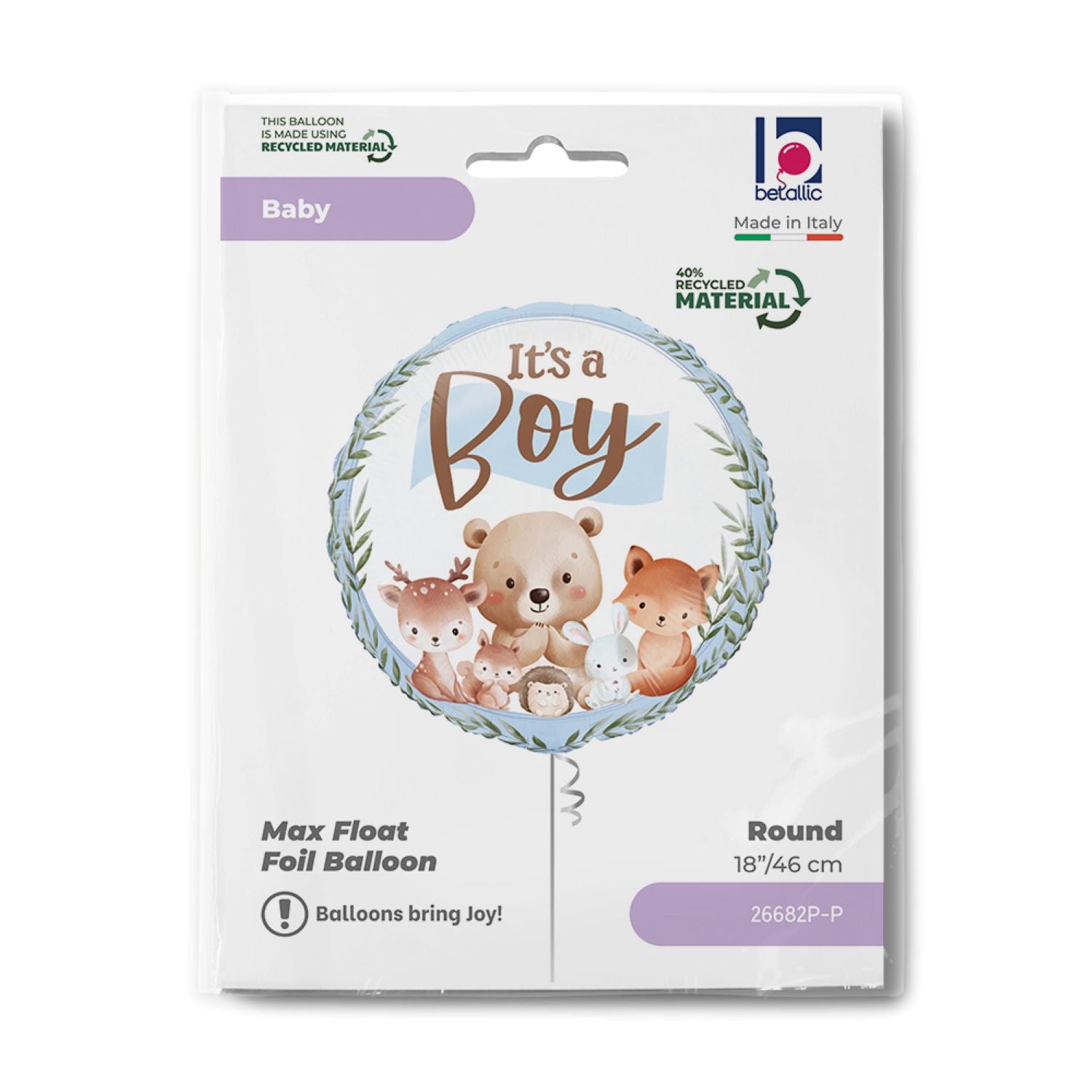 das-kost-mland-deko-folienballon-woodland-it-s-a-boy-46cm image 2