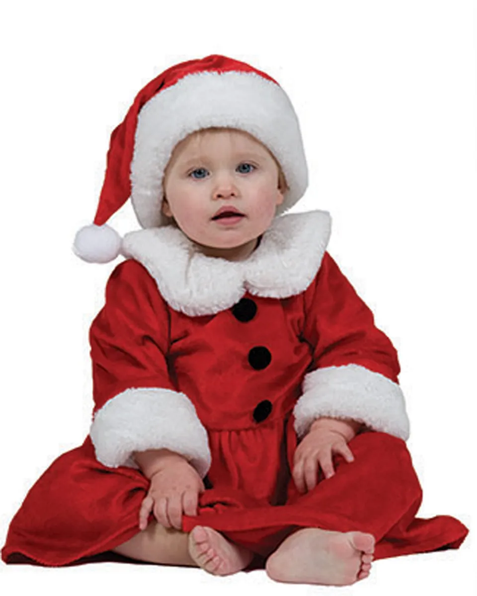 das-kost-mland-m-dchen-weihnachtsmann-kost-m-kleid-gr-98 image 1