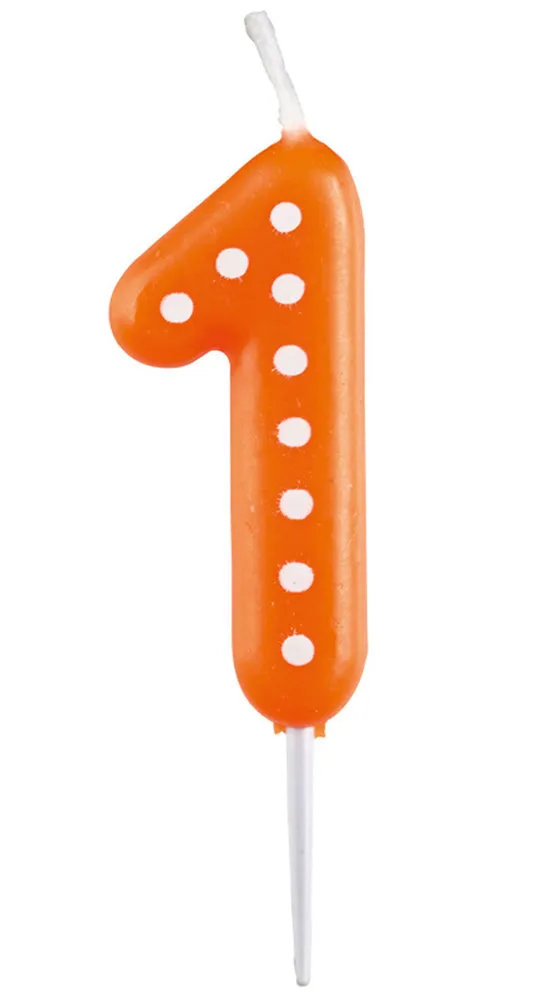 das-kost-mland-zahlenkerze-punkte-6-5cm-orange-zahl-1 image 1