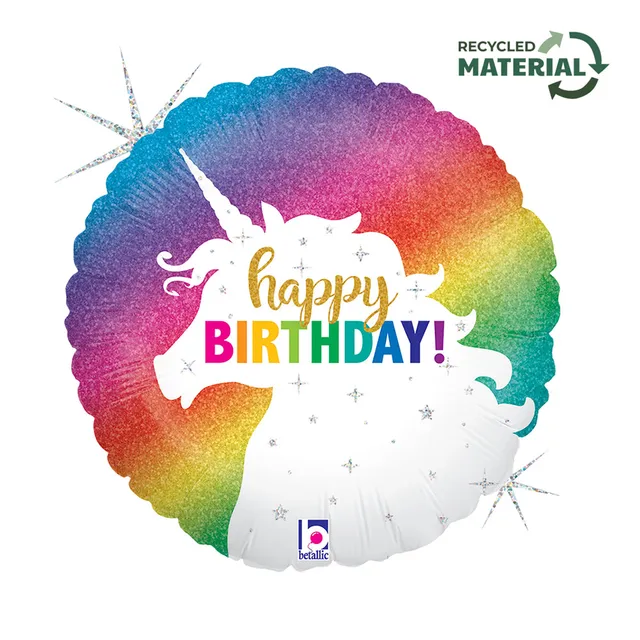 das-kost-mland-deko-folienballon-happy-birthday-einhorn-glitter-46cm image 1
