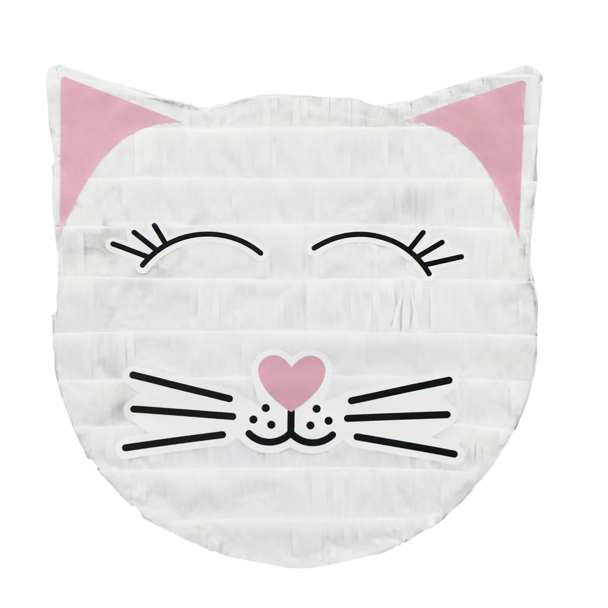 das-kost-mland-dekorationen-pinata-k-tzchen-wei-rosa-33cm image 1
