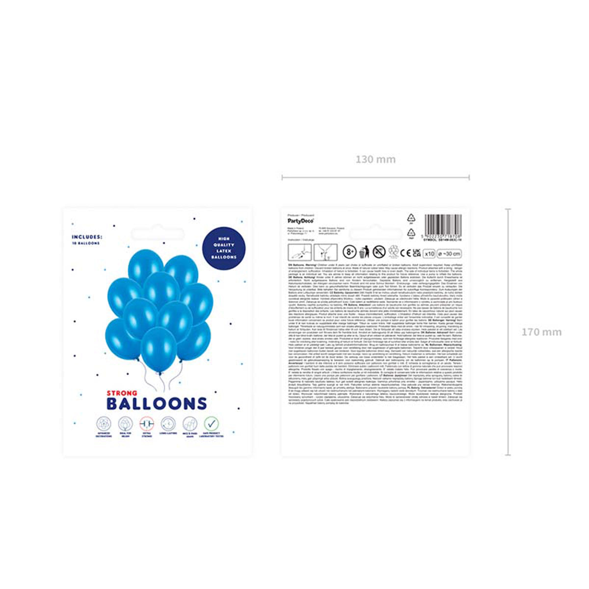 das-kost-mland-dekorationen-luftballon-uni-metallic-blau-10-stk image 2