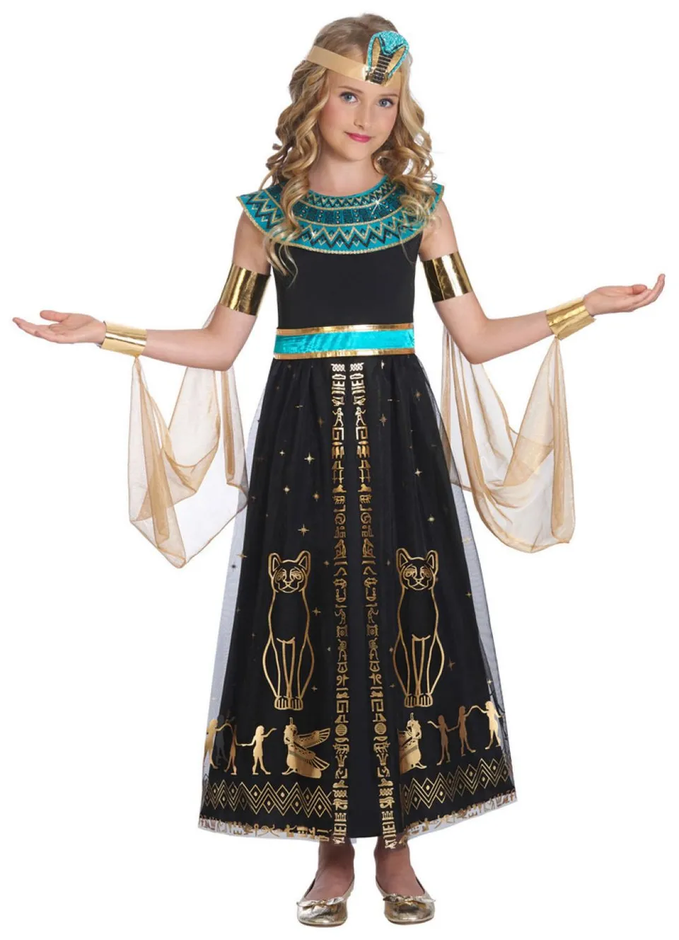 das-kost-mland-cleopatra-nilk-nigin-m-dchenkost-m-schwarz-t-rkis image 1