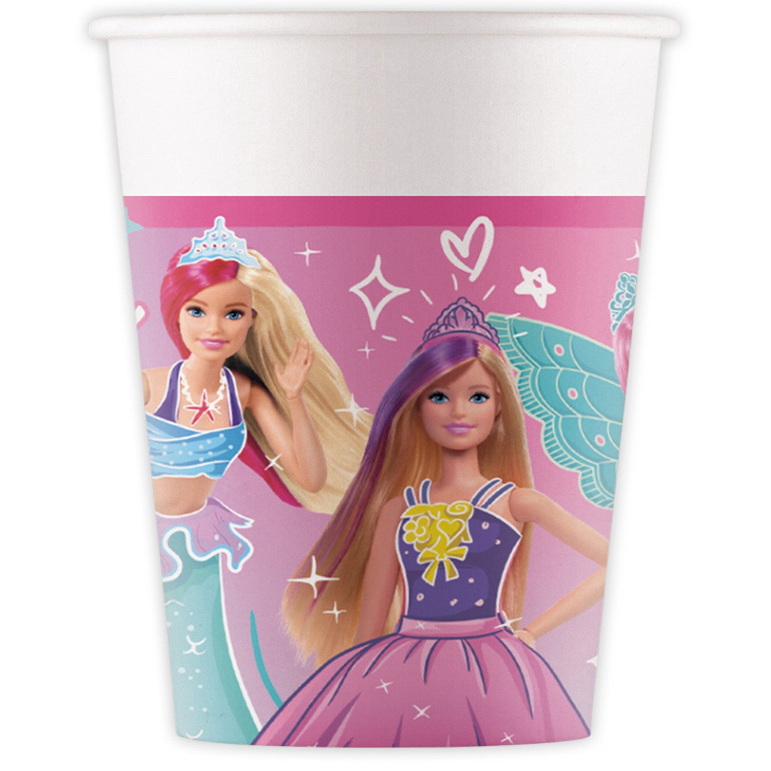 das-kost-mland-dekorationen-pappbecher-barbie-fantasy-200ml-8-st-ck image 1