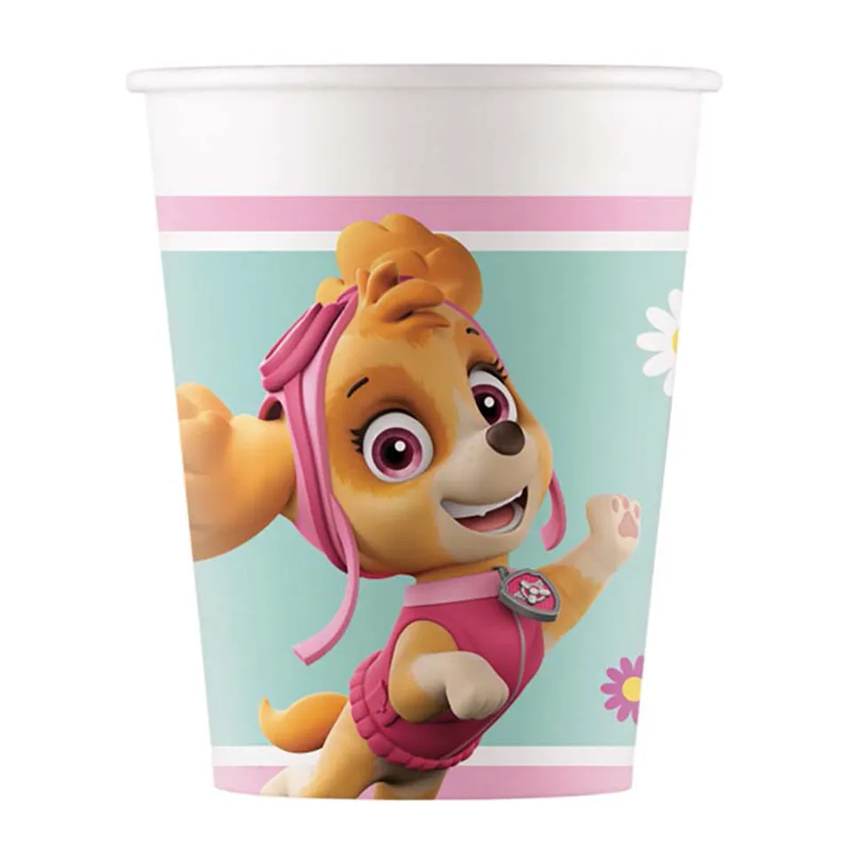 das-kost-mland-dekorationen-pappbecher-paw-patrol-skye-8-stk image 1
