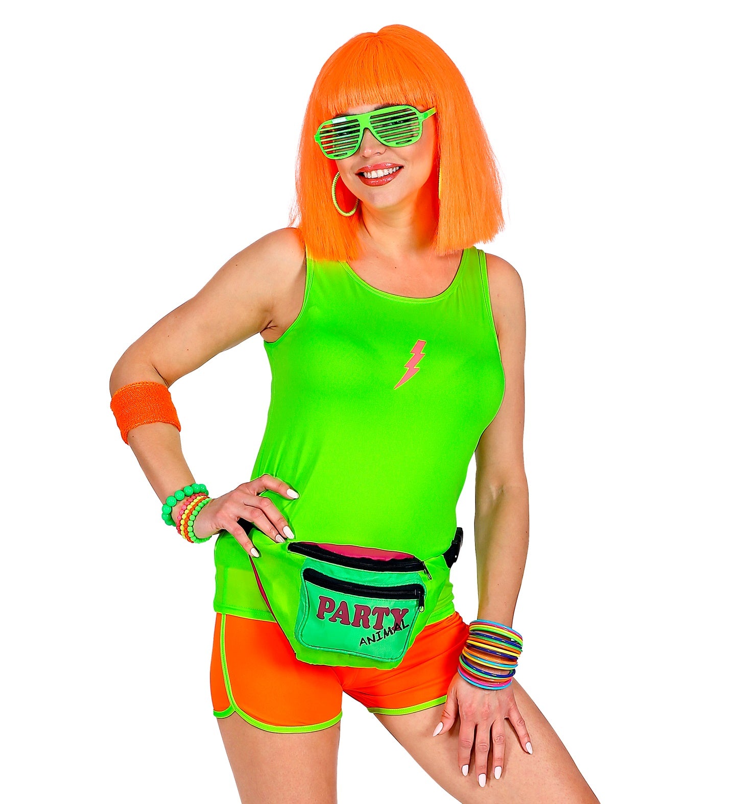 das-kost-mland-herren-tank-top-neon-gr-n-80er-disco image 2