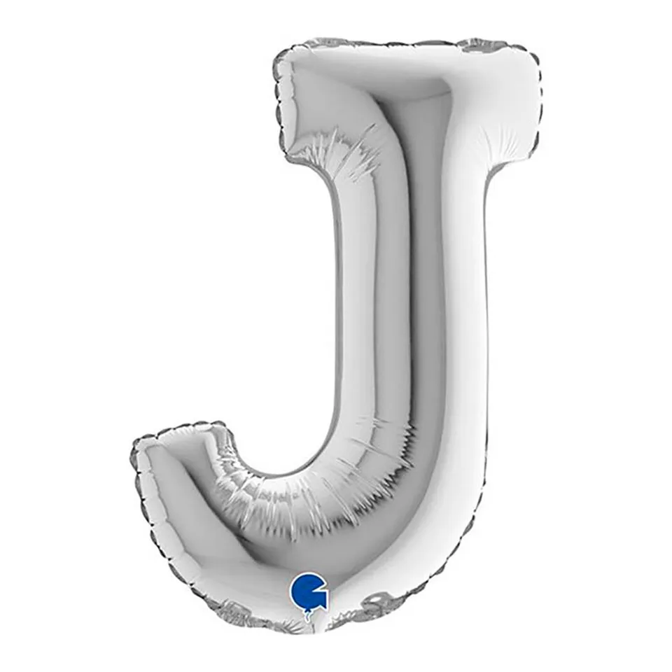 das-kost-mland-buchstabe-j-folienballon-36cm-silber image 1