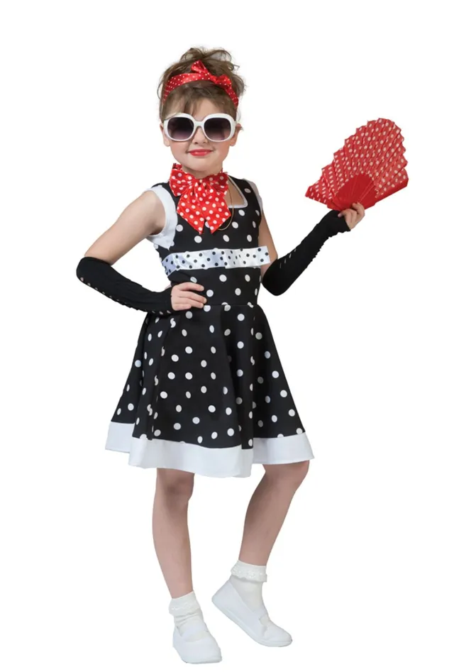 das-kost-mland-m-dchen-retro-kost-m-dolly-kleid-schwarz-wei-gr-128 image 1