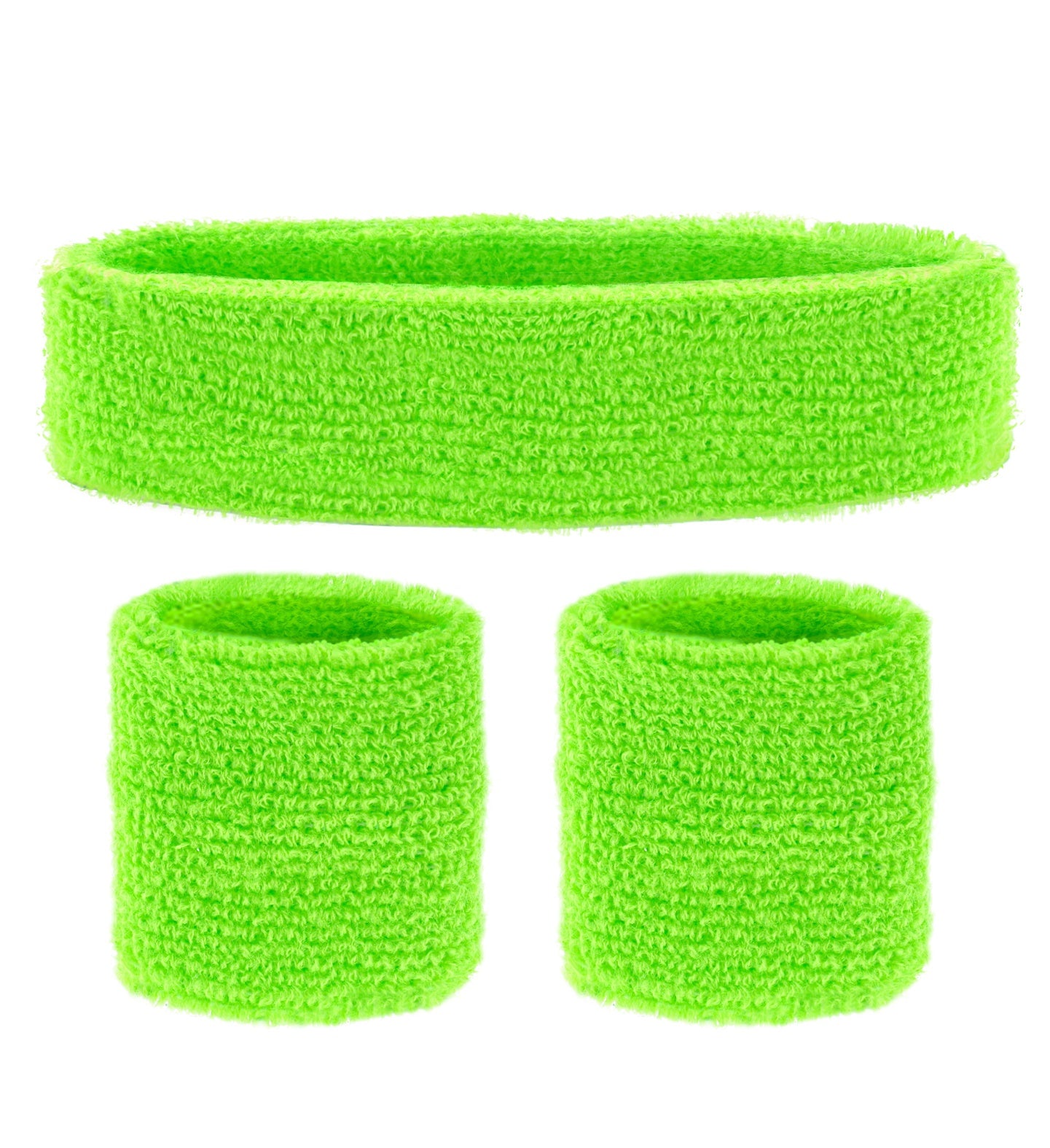 das-kost-mland-schwei-b-nder-set-neon-gr-n-80er-kost-m-3-tlg image 1