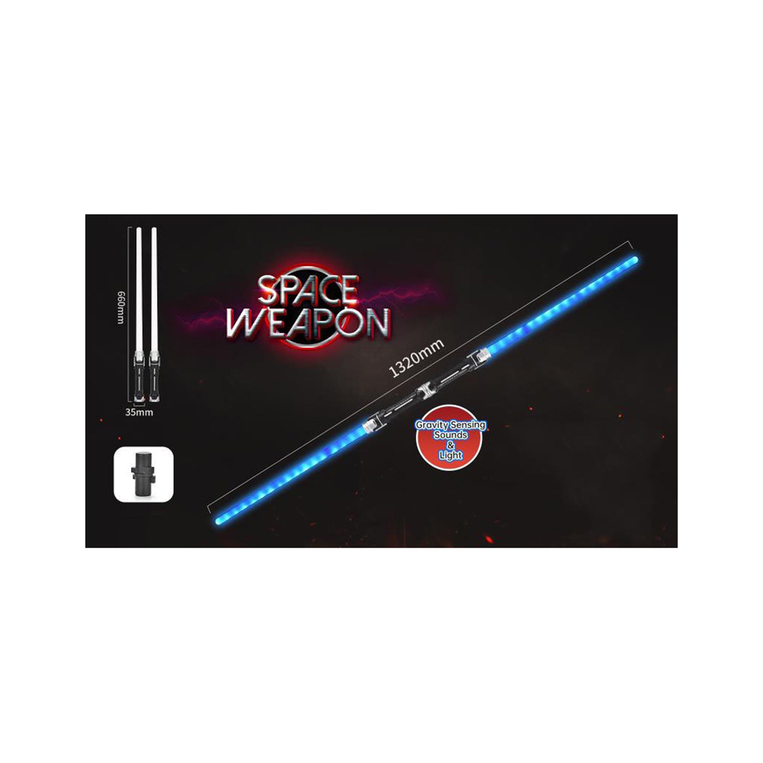 das-kost-mland-accessoires-galactica-lichtschwert-blau-2er-set-66cm image 1