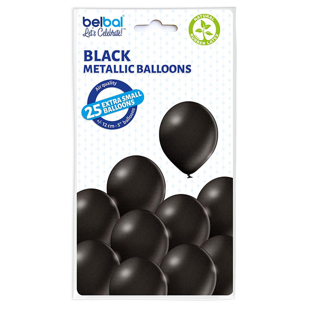 das-kost-mland-luftballon-uni-metallic-25-stk-12-cm-schwarz image 1