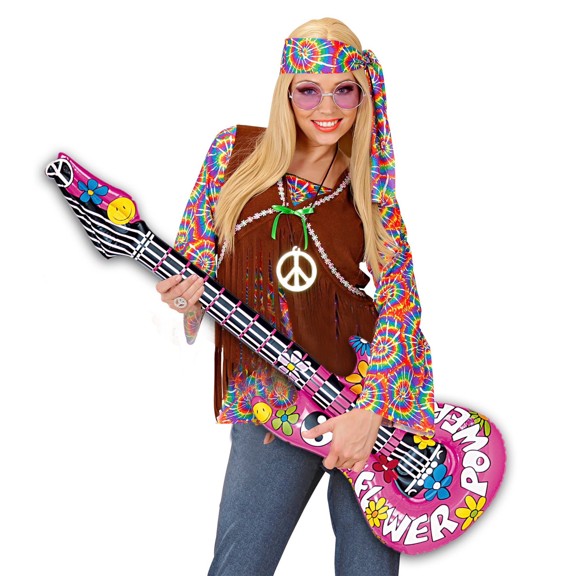 das-kost-mland-hippie-gitarre-aufblasbar-105cm-pink image 4