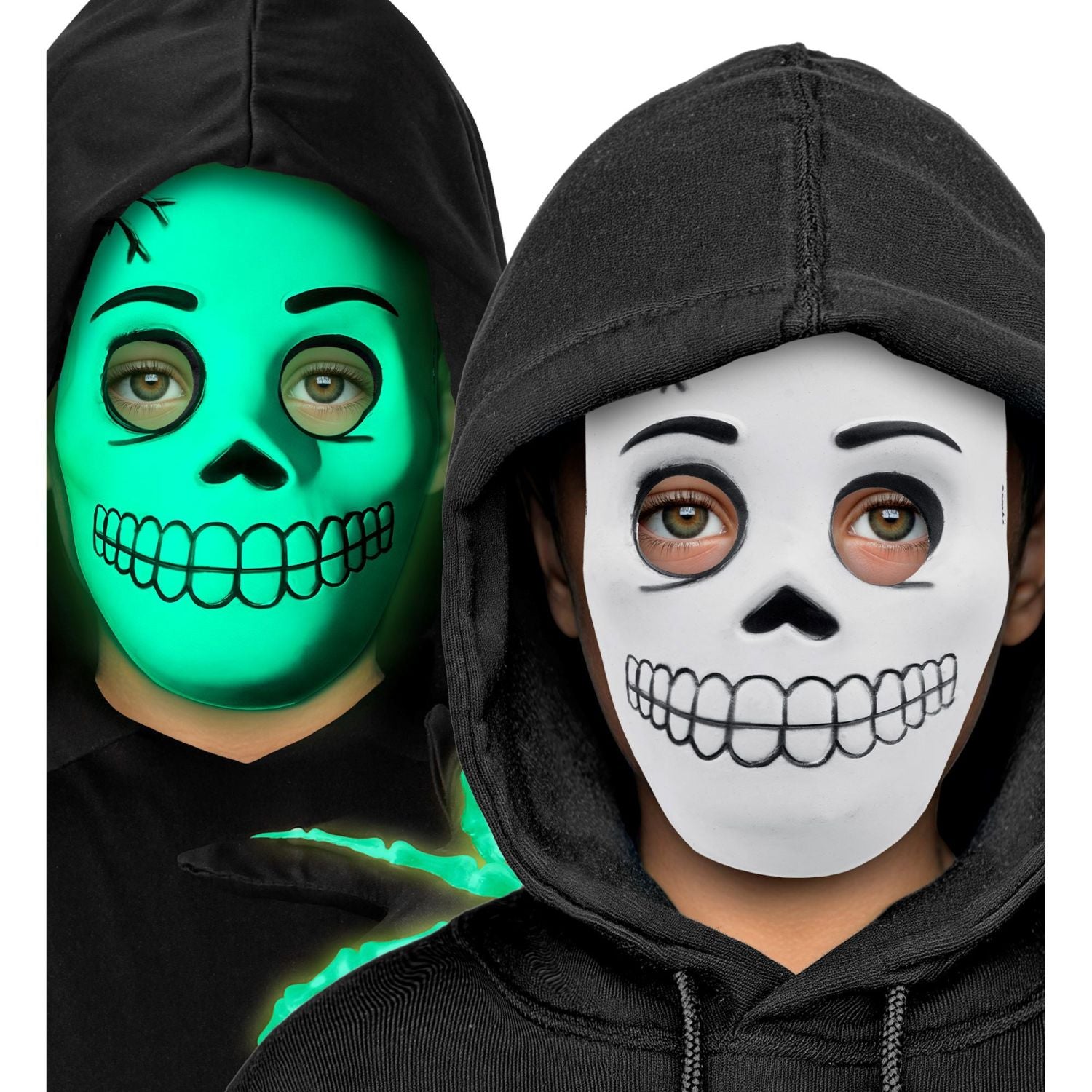 halloween-totenkopf-maske-kinder-leuchtend-wei-schwarz image 6