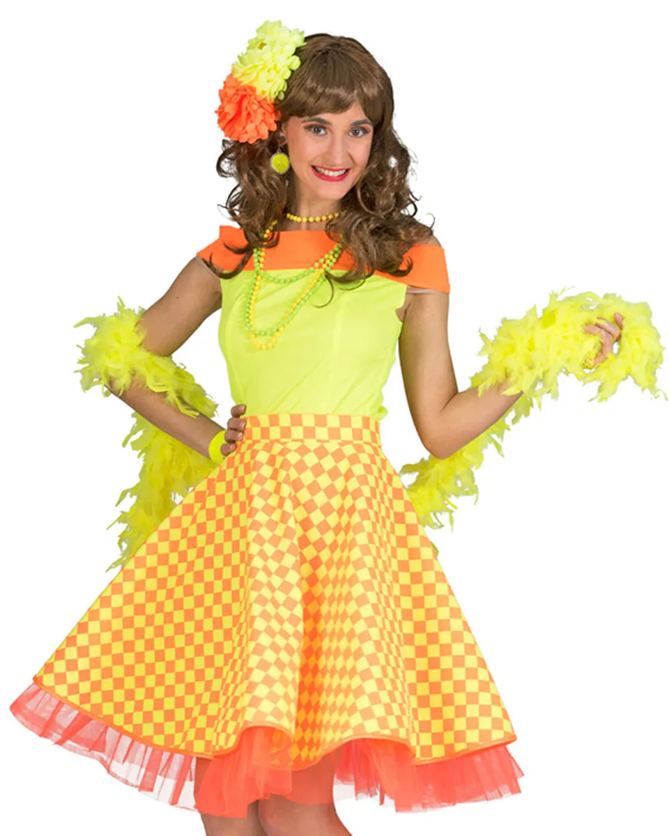 das-kost-mland-50er-jahre-tellerrock-damen-gelb-orange image 1