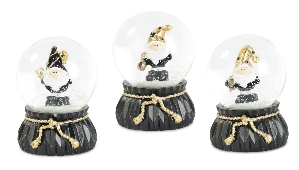 riffelmacher-70255-schneekugel-weihnachtsmann-6-5-cm-schwarz-gold image 1