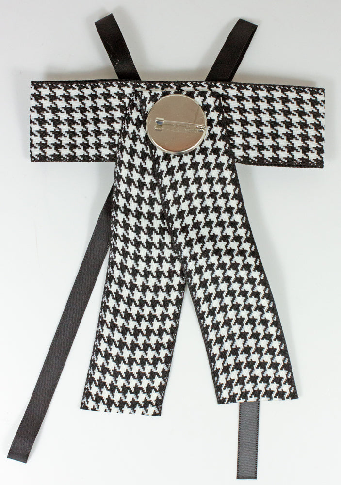 das-kost-mland-accessoires-barock-schleife-brosche-schwarz-kariert image 4