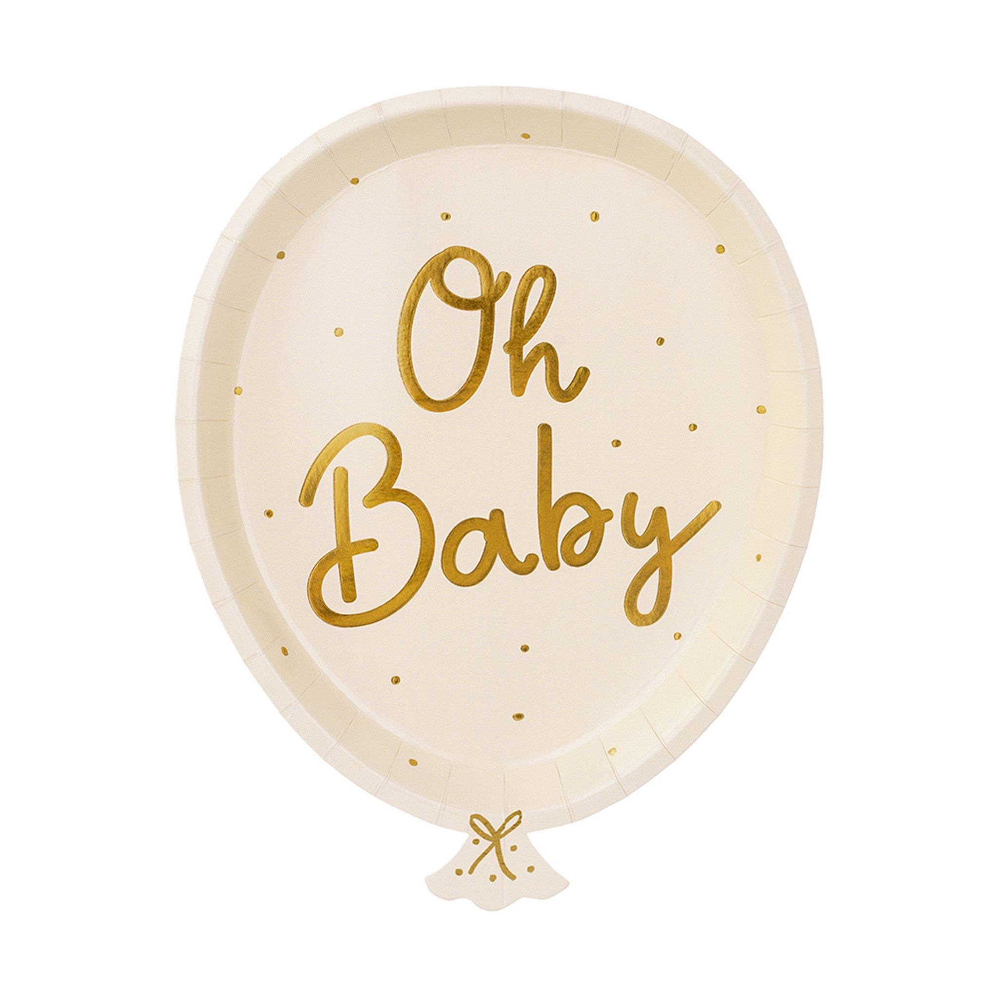 das-kost-mland-dekorationen-pappteller-oh-baby-17-5x22cm-creme-6st image 1