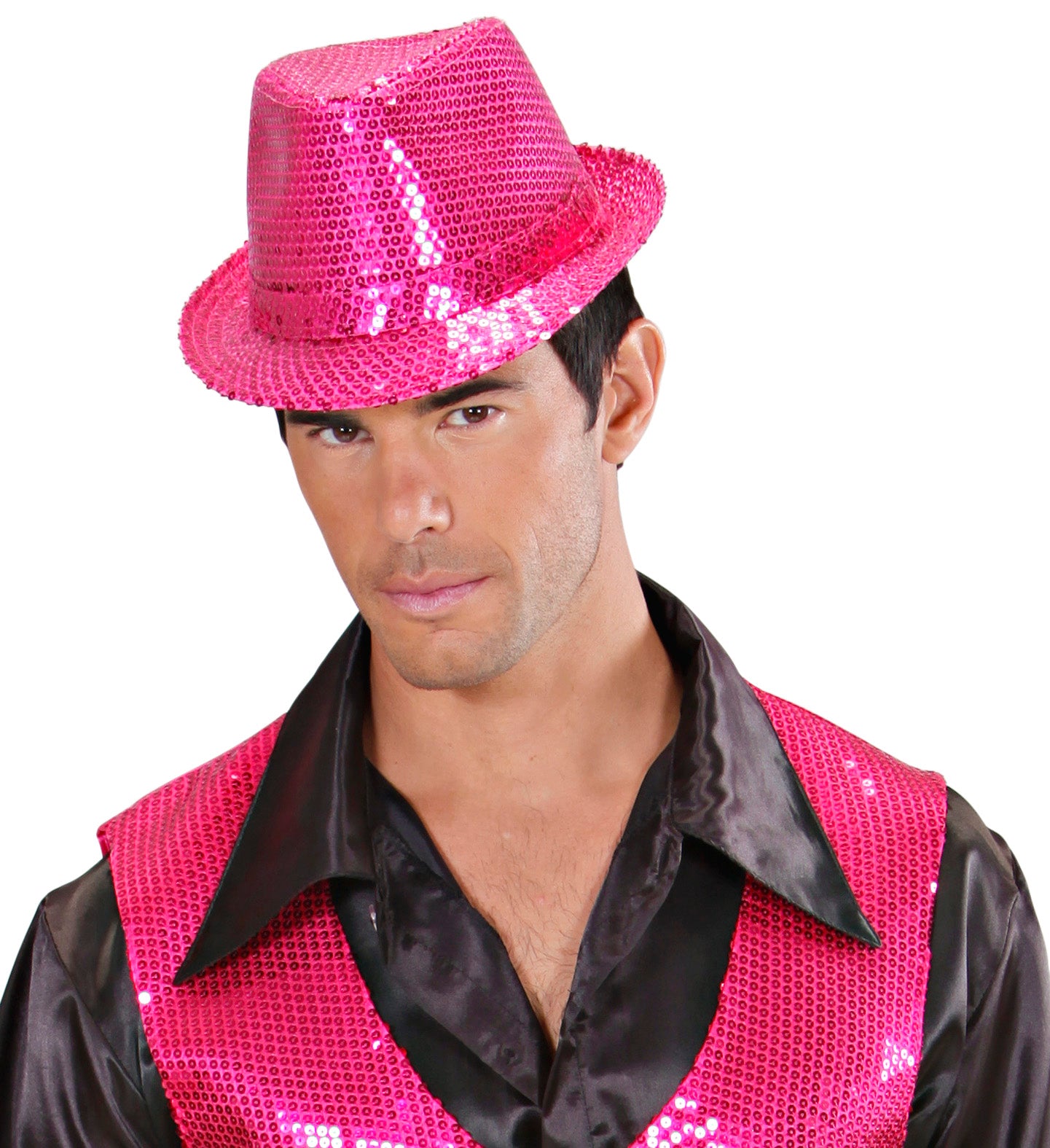 das-kost-mland-accessoires-pailletten-hut-fedora-pink-einheitsgr-e image 4
