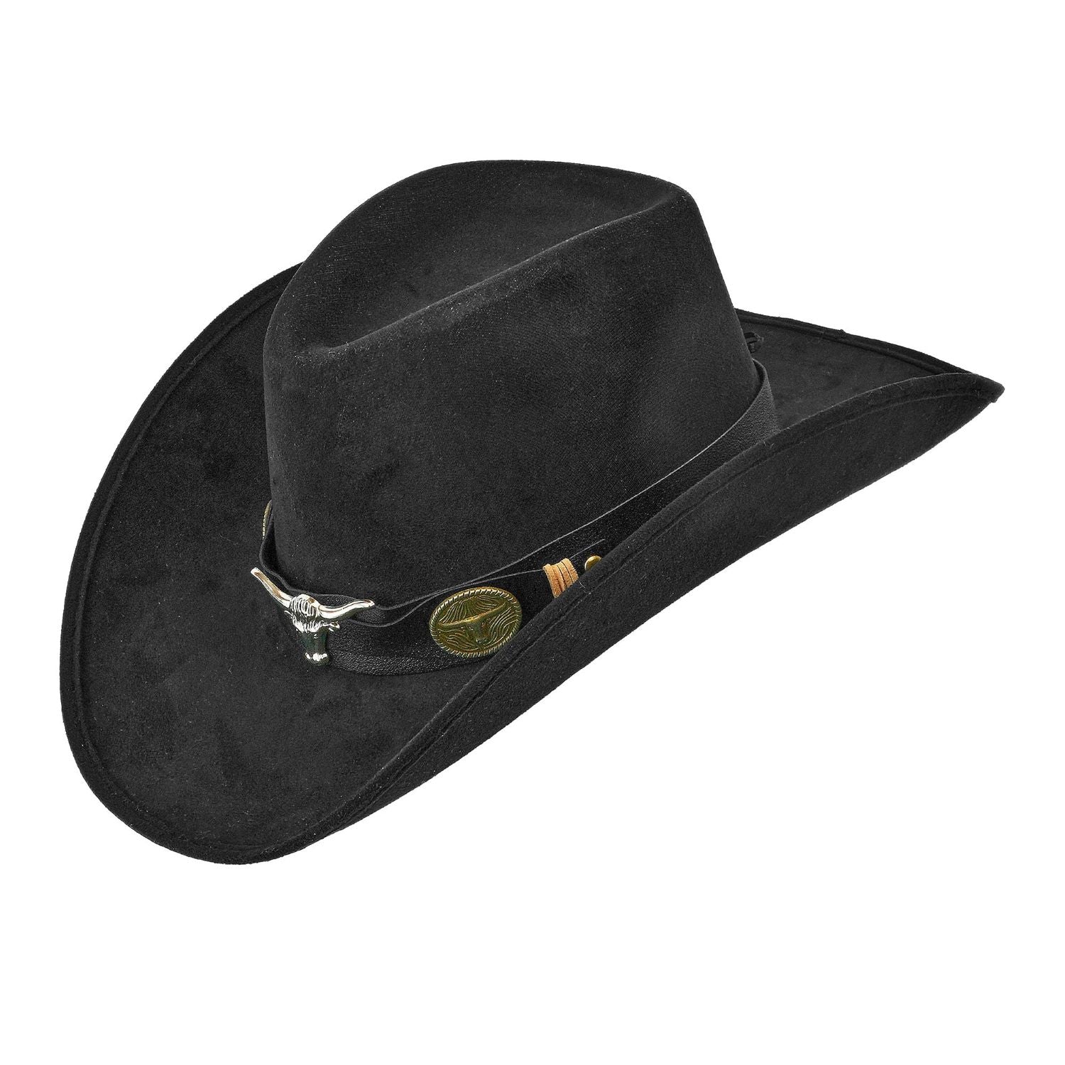 das-kost-mland-cowboyhut-dallas-schwarz-wildlederoptik image 1