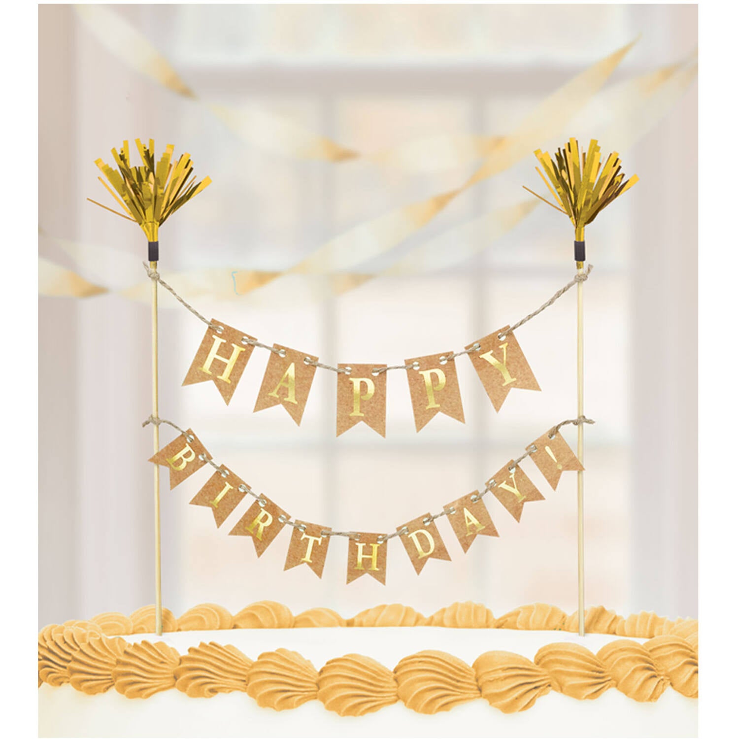 das-kost-mland-happy-birthday-wimpelkette-cake-topper-gold image 1
