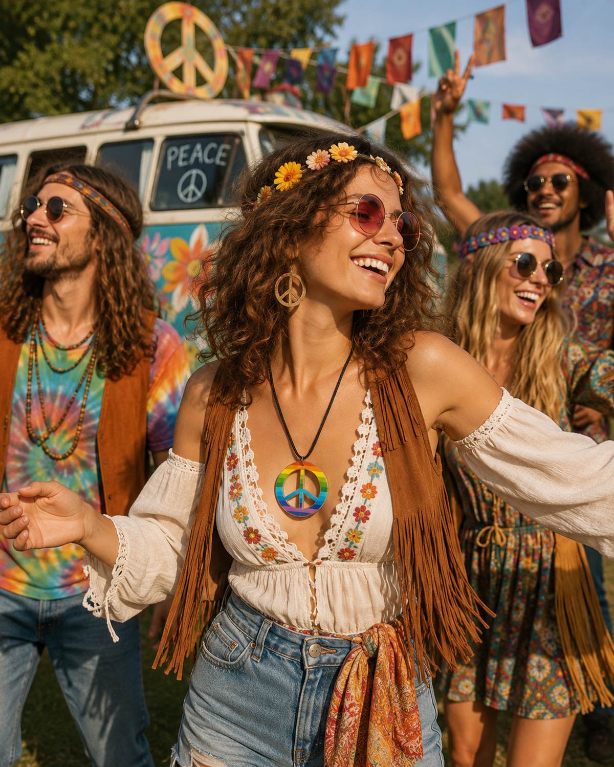das-kost-mland-peace-halskette-regenbogen-hippie-multicolor image 5