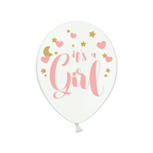 das-kost-mland-it-s-a-girl-luftballon-wei-30cm-6-stk image 1