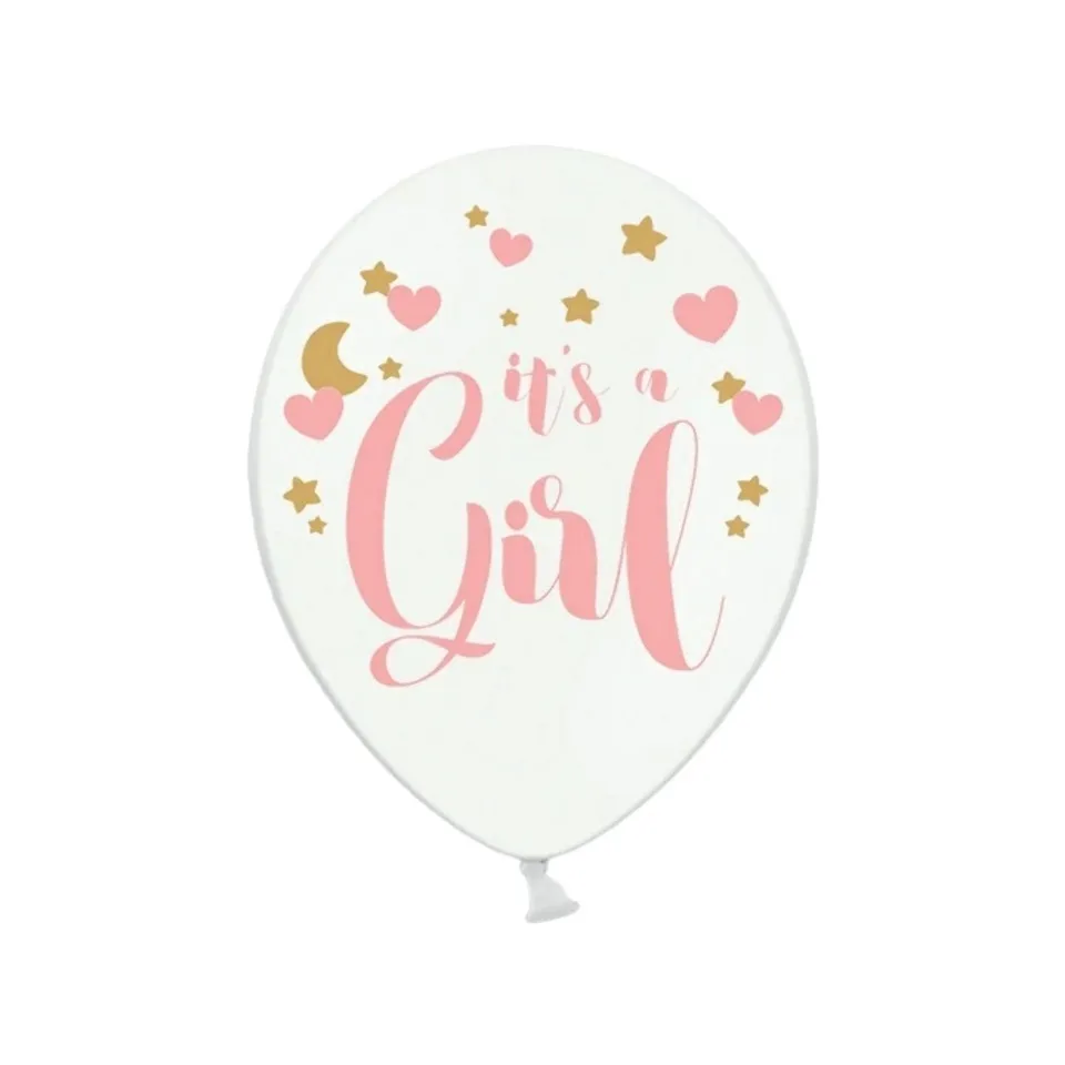 das-kost-mland-it-s-a-girl-luftballon-wei-30cm-6-stk image 1