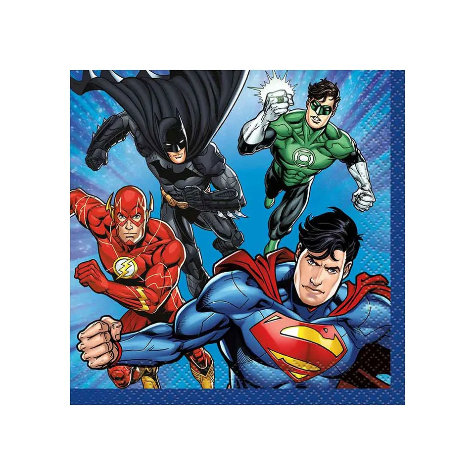justice-league-servietten-16-st-ck-25-cm-superhelden-geburtstag image 1