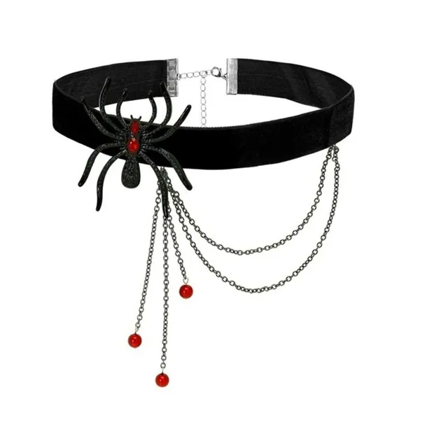das-kost-mland-spinne-halsband-schwarz-rot-strass image 1